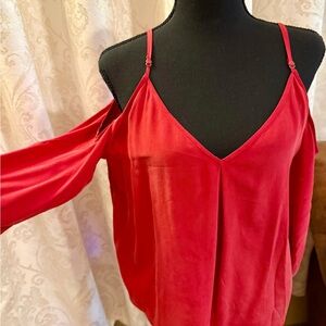 Joie red silk blouse in size large